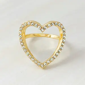 Anéis de diamante de cristal 18k, joias banhadas a ouro
