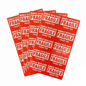 Hot selling waterproof fragile stickers sheet handle with care stickers for shipping box sticker