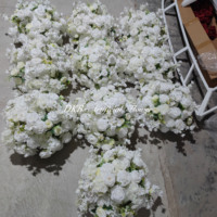 Décoration de table de mariage de haute qualité, centre de table, équipement d'événementiel, décoration, boule de fleurs artificielles en soie synthétique