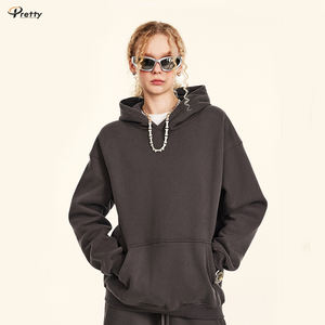 2025 nouveauté personnalisé automne Style américain couleur unie décontracté et ample taille Extra-large sweat à capuche ajoutant polaire - Product Image 5