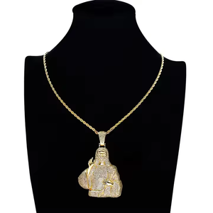 Custom Hip Hop Jesus Head Pendant with <b>Cross</b> 925 Sterling Silver VVS Moissanite Diamond Iced Necklace Fashion Jewelry for <b>Men</b> - Product Image 3
