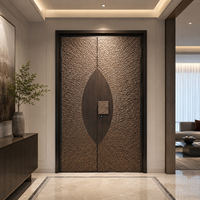 Portail de jardin en aluminium gravé CNC sur mesure, panneau d'entrée extérieur moderne avec serrure intelligente pour projets de villas, cours et maisons résidentielles