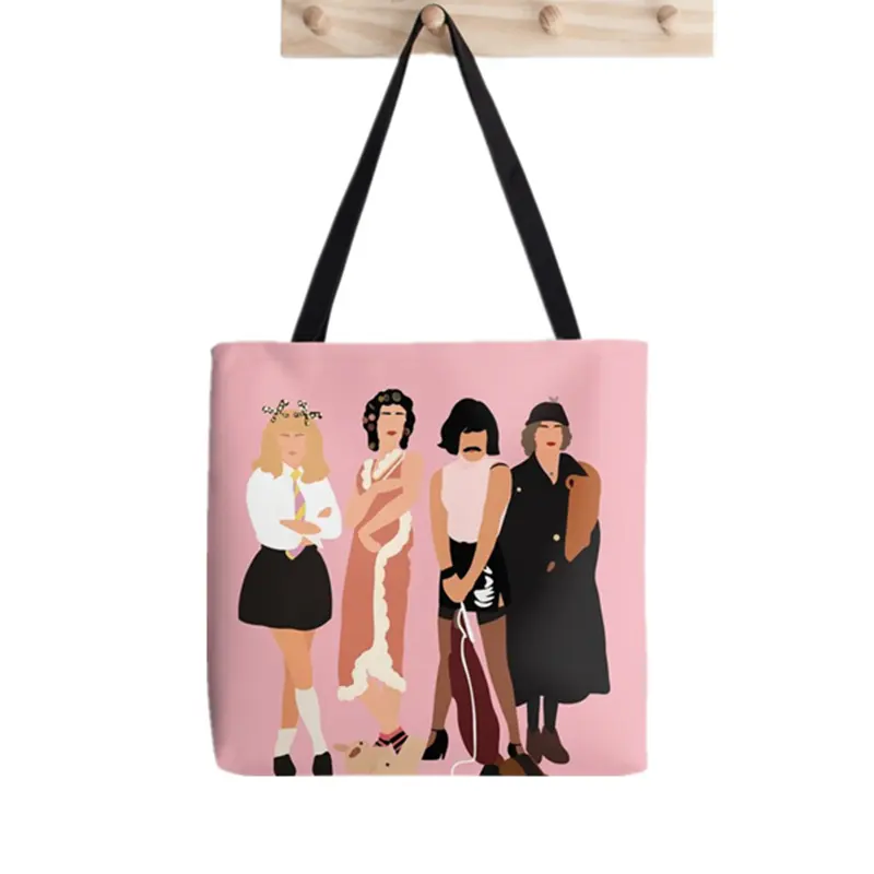 Bolsa feminina de lona, bolsa de ombro harajuku de mercúrio estampada