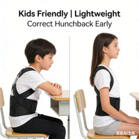 Corrector de Postura para Niños, Protección Profesional, Ligero, Transpirable, Cinturón de Soporte Lumbar de Neopreno para Estudiantes