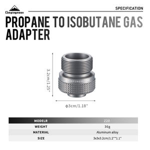 Campingmoonシルバーカスタムブタンガスキャニスターストーブバルブアダプターポータブル屋外キャンプガスタンクカートリッジアダプター - Product Image 2