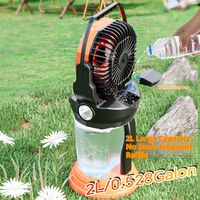 Ventilateur Brumisateur Électrique Portable à Quatre Vitesses avec Tête Oscillante et Lumière, 15000 mAh, Ventilateur de Climatisation Domestique