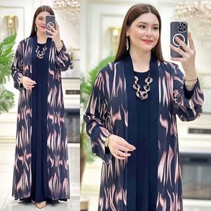 2024 usine en gros vêtements ethniques robe musulmane islamique grande taille femmes mode robes deux pièces ensemble - Product Image 2
