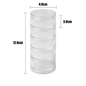 21833 50 Mm Stackable Rõ Ràng Nhựa Tròn 5 Miếng Hạt Tổ Chức Lưu Trữ Hộp & Thùng Có Nắp - Product Image 3