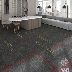 Dalles de moquette modernes en polypropylène élégantes 25x100cm à boucles, rayées, de haute qualité, écologiques, anti-salissures, <span class=keywords><strong>pour</strong></span> usage domestique et commercial - Product Image 3