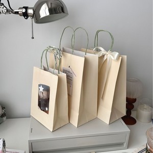 Wholesale Solid-color Gift Handle Paper Bags Gift <strong>Nags</strong> for Small Business Kraft Paper Bag Cheap Price <strong>Shopping</strong> Bag - Product Image 2