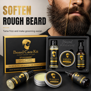 Kit Huile et Baume Nettoyant pour Barbe Homme – Nettoyage en Profondeur, Nourrit, Adoucit et Coiffe les Poils de Barbe Secs et Épais – Routine Quotidienne d'Entretien – Marque Privée - Product Image 1
