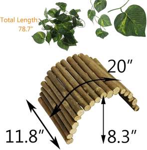 <span class=keywords><strong>Cabane</strong></span> en bois <span class=keywords><strong>pour</strong></span> reptiles, tortue, abri <span class=keywords><strong>pour</strong></span> reptiles en branche naturelle avec vignes artificielles - Product Image 5