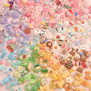 Large collection mixed 100pcs/bag random cartoon animal flower desert resin Charm for hair clip bottle decoration