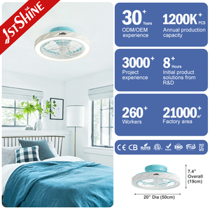 Ventilateur de plafond à led 1stshine nouvelle arrivée montage encastré pales ABS ventilateur de plafond à distance intelligent silencieux - Product Image 3