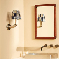 Nueva Lámpara de Pared de Mosaico de Vidrio Hecha a Mano de ZeroUNO Lighting, Estilo Turco Bohemio con Cuerpo de Hierro, Lámpara de Noche para Hotel