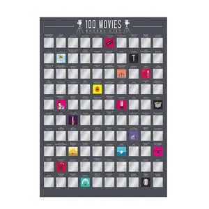 전문 공장 사용자 정의 100 스크래치 버킷 목록 포스터-100 날짜-100 공포 영화