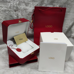 Wholesale Luxury <b>Red</b> Brand Watch Box Set Complete Watch Packaging with Gift Bag Card & Certificate Custom Logo Watch Gift Box - Product Image 1