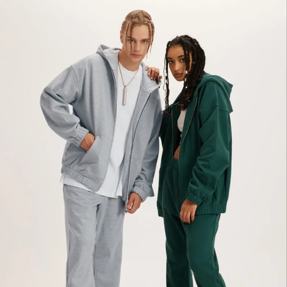 Hoody tedarikçisi sonbahar ceket OEM 400GSM ağır pamuklu boş Streetwear düz düz özel etiket Zip Up erkek Premium Zip Hoodie