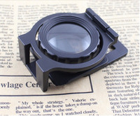 Professional Inspection Magnifying Mirror Double-Layer Glass Lens Alloy Foldable Magnifier with LED Light Metal