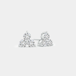 Boucles d'oreilles clous audacieuses en moissanite taille ronde tendance, bijoux de mode avec pierres précieuses étincelantes pour mariage et soirée - Product Image 1