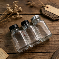 Bouteille en verre transparente pour lait, jus, boissons, 60 ml, 120 ml, 180 ml, pour kombucha, thé, miel, pouding