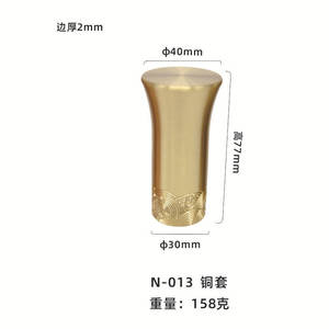 Poignée de meuble en laiton WYX, nouveau style chinois, manchon en cuivre sculpté, 50mm 40mm 35mm, pour quincaillerie de porte et tiroir de meuble - Product Image 3