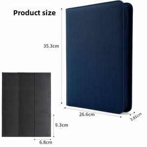Porte-cartes en PU à texture diamant, album à 9 pochettes, sac à fermeture éclair pour cartes, porte-cartes <span class=keywords><strong>Pokemon</strong></span>, sac de rangement pour cartes de visite - Product Image 3