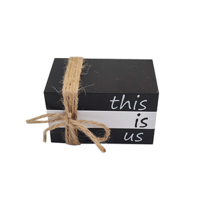 Libri Decorativi <span class=keywords><strong>in</strong></span> Legno Dipinto, Finti Libri Impilati per Arredamento Rustico Multifunzionale - Product Image 6