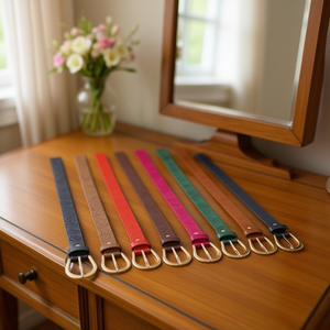 Cintura in Pelle PU con Quadrifoglio Ricamato 2,8cm, Cinture Moda Donna - Product Image 2