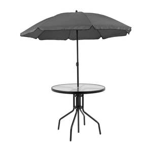 छाता सेट के साथ कॉफी कैंपिंग डाइनिंग चेयर टेबल 4 6 टुकड़े बालकनी तह आउटडोर आंगन फर्नीचर - Product Image 5