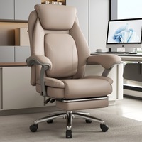 Chaise de bureau exécutive en cuir véritable, ergonomique et inclinable, chaise d'ordinateur confortable pour longues sessions et siestes, vente en gros