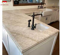 Vente chaude brésilien Taj Mahal Quartzite naturel Beige Quartzite dalles de pierre pour l'île comptoirs de cuisine dosseret Bar