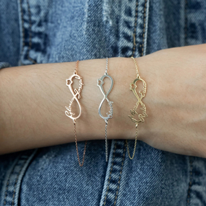 Bracelet personnalisé en or 18 carats PVD étanche avec nom infini, plaque multi-noms, anti-ternissement, bijoux en acier inoxydable 316L - Product Image 1