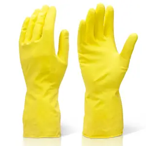 I-Guante de lavado impermeable, guante amarillo para lavar platos, limpieza de goma, cocina, látex, guante doméstico