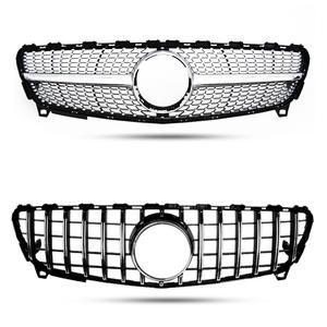 Parrilla Mercedes-Benz Clase A W176 Negra y Plateada ABS Modificada Estilo Cielo Estrellado con Barra Vertical GT para Mejora y Reequipamiento - Product Image 1