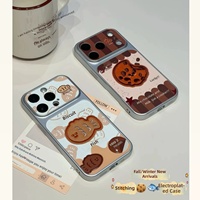 Coque de téléphone rétro à carreaux en forme de biscuit avec grande fenêtre pour iPhone 18 Pro et Apple 17. Convient aux étuis de protection Apple
