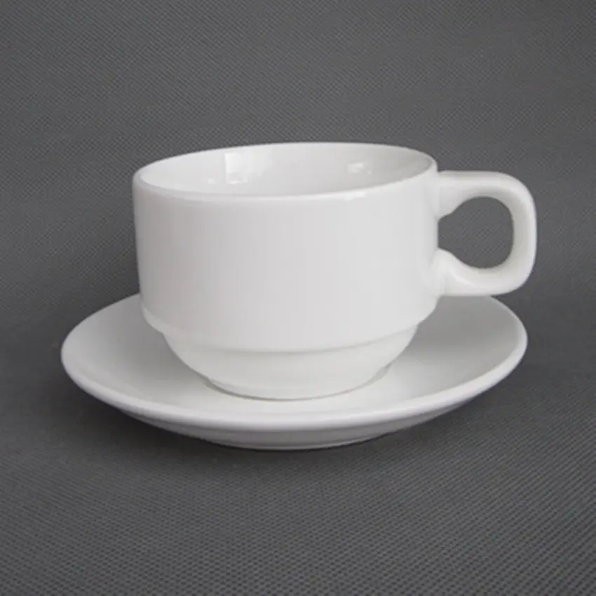 Juego de tazas de café de cerámica redondas, juego de tazas nórdicas de Color blanco con mango