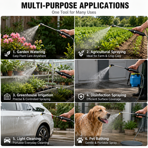 Pulvérisateur électrique sans fil avec poignée et tuyau, <span class=keywords><strong>rechargeable</strong></span> par USB Type-C, pulvérisation réglable, pulvérisateur de jardin, étanche, fonctionnement à un bouton - Product Image 4