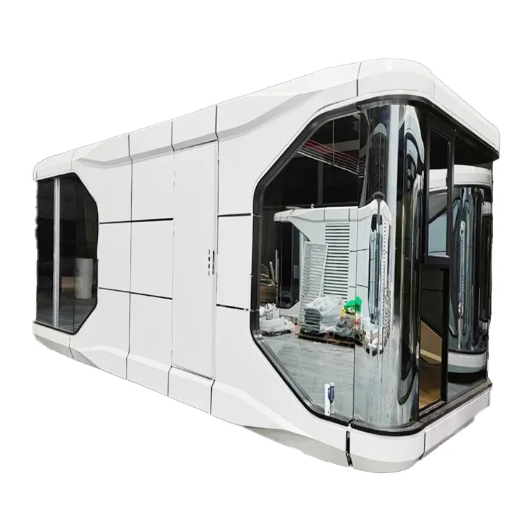 Cápsula espacial moderna Casa móvil prefabricada 40 pies Contenedor integrado para el hogar Contenedor de envío Casa móvil amueblada