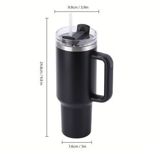 Custom logo 40 oz <b>Double</b> <b>Wall</b> Vacuum Travel Coffee Mug Wholesale Stainless Steel 30oz 40oz Outdoor Tumbler with Handle and Straw - Product Image 2