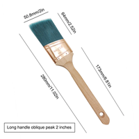 Pinceau ovale de 2 pouces en gros avec manche en bois, pinceau de finition pour décorateur, idéal pour la peinture murale