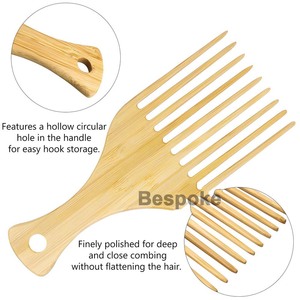 Peine de Bambú con Logotipo Personalizado para el Cabello, Peines Naturales Antiestáticos para Cabello Rizado y Grueso, Ideal para Hombres y Mujeres - Product Image 3