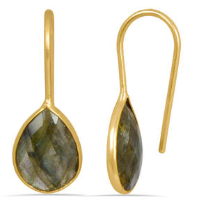 Plata de Ley 925 chapada en plata de estilo vintage con piedras preciosas de labradorita para bodas y fiestas para niñas y mujeres joyería - Product Image 3