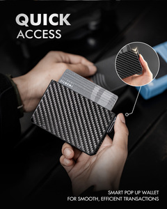 Thumbs-Up Fabriek Custom Koolstofvezel Korte Rfid Nfc Blokkerende Metalen Aluminium Waterdichte Minimalistische Slanke Design Geld Clip Portemonnee - Product Image 4