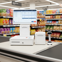 Système de point de vente tout-en-un 15,6'' Win 10/11 I5/I7, kiosque de restaurant, caisse enregistreuse, terminal de paiement, point de vente avec tiroir-caisse