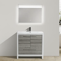 Prix usine personnalisé Floortanding salle de bain en bois armoire vanité peinture fini deux portes salle de bain vanités
