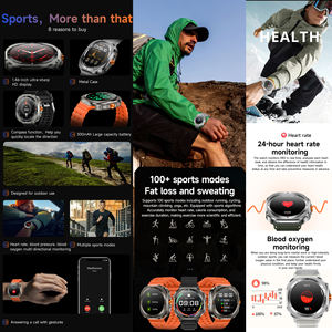 ساعة ذكية Z7 Ultra بشاشة AMOLED مقاس 1.46 بوصة، قياس معدل ضربات القلب، مكالمات بلوتوث، نظام تحديد المواقع GPS، بطارية كبيرة، حزامان، ساعة رياضية خارجية - Product Image 4