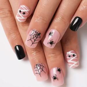 <span class=keywords><strong>Uñas</strong></span> Postizas <span class=keywords><strong>de</strong></span> <span class=keywords><strong>Halloween</strong></span> con Diseño <span class=keywords><strong>de</strong></span> Dibujos Animados, Cuadradas, Acrílicas Mate, Lindas, con Diseño <span class=keywords><strong>de</strong></span> Telaraña <span class=keywords><strong>de</strong></span> Momia, Negras, Cobertura Total, 24 Piezas con Pegamento - Product Image 5