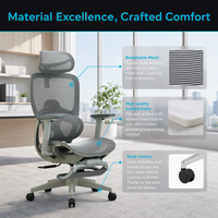 Silla de Oficina Ergonómica de Malla con Soporte Lumbar, Silla Giratoria para Computadora, para Uso en Hoteles y Centros de Negocios