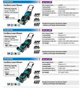 Cortadora de Césped Inalámbrica <span class=keywords><strong>Makita</strong></span> DLM533 DLM530 DLM532 18V*2 sin Escobillas, Ancho de Corte de 534 mm, Máquina Cortadora de Césped a Batería - Product Image 5